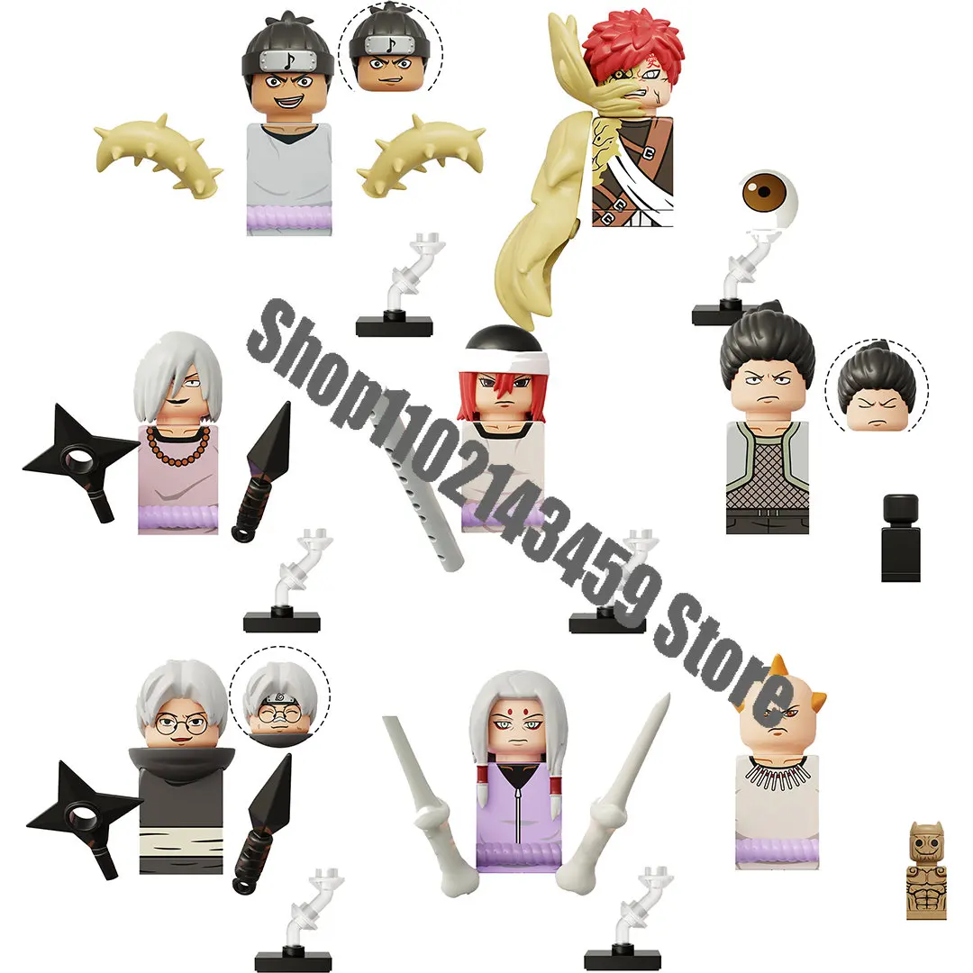 KDL813 Narutos bricks Anime Gaara Kimimaro Shikamaru Tayuya Mini Action Toy Figura Building Blocks Figs Plastic Toys model