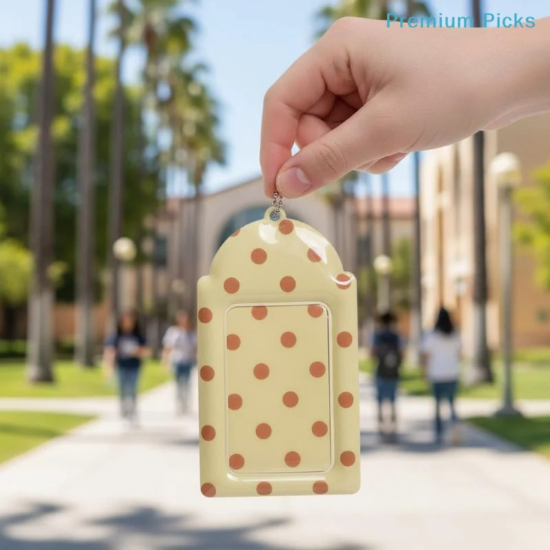 portableCute Polka Dot Soft PVC Card Holder 3 Inch Clear Photocard Sleeve for Kpop Idol Photo Protection Pocket Size