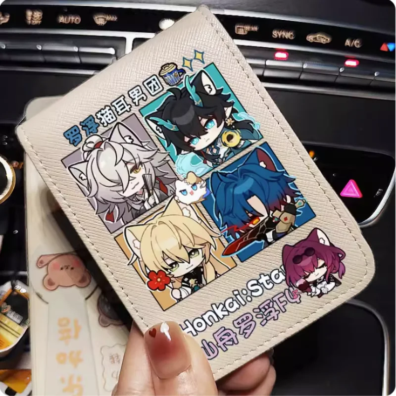 애니메이션 혼카이 스타 레일 블레이드 지갑, 접이식 가방, 멀티 카드 동전 포켓 사진, 거치대 패션, 어린이 지갑 선물