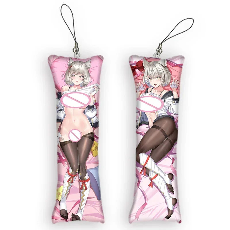 New Pattern Kawaii Dakimakura Mini Keychain Xenoblade Chronicles Double Sided Print Pendant Cute Mio Anime Keychain Otaku Gift