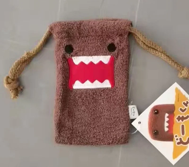 Domo Kun borsa con coulisse in peluche custodia carina con coulisse piccola custodia Anime Kawaii Storage Bag Organizer