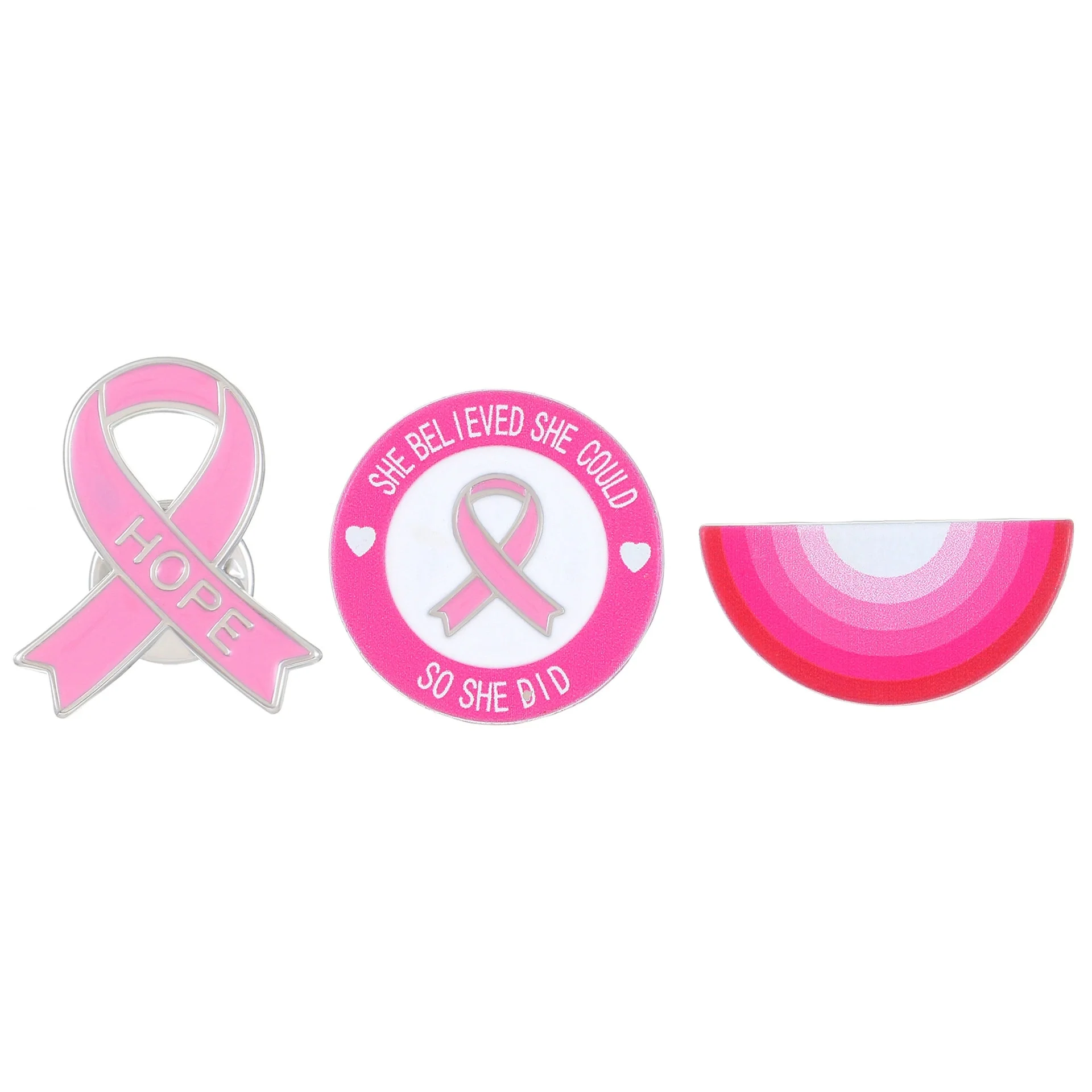 Red Awareness Ribbon Pins Love Care HIV AIDS Pink Ribbon Against Breast Cancer Lapel Badge Multi-coloured Dripping Oil Brooch