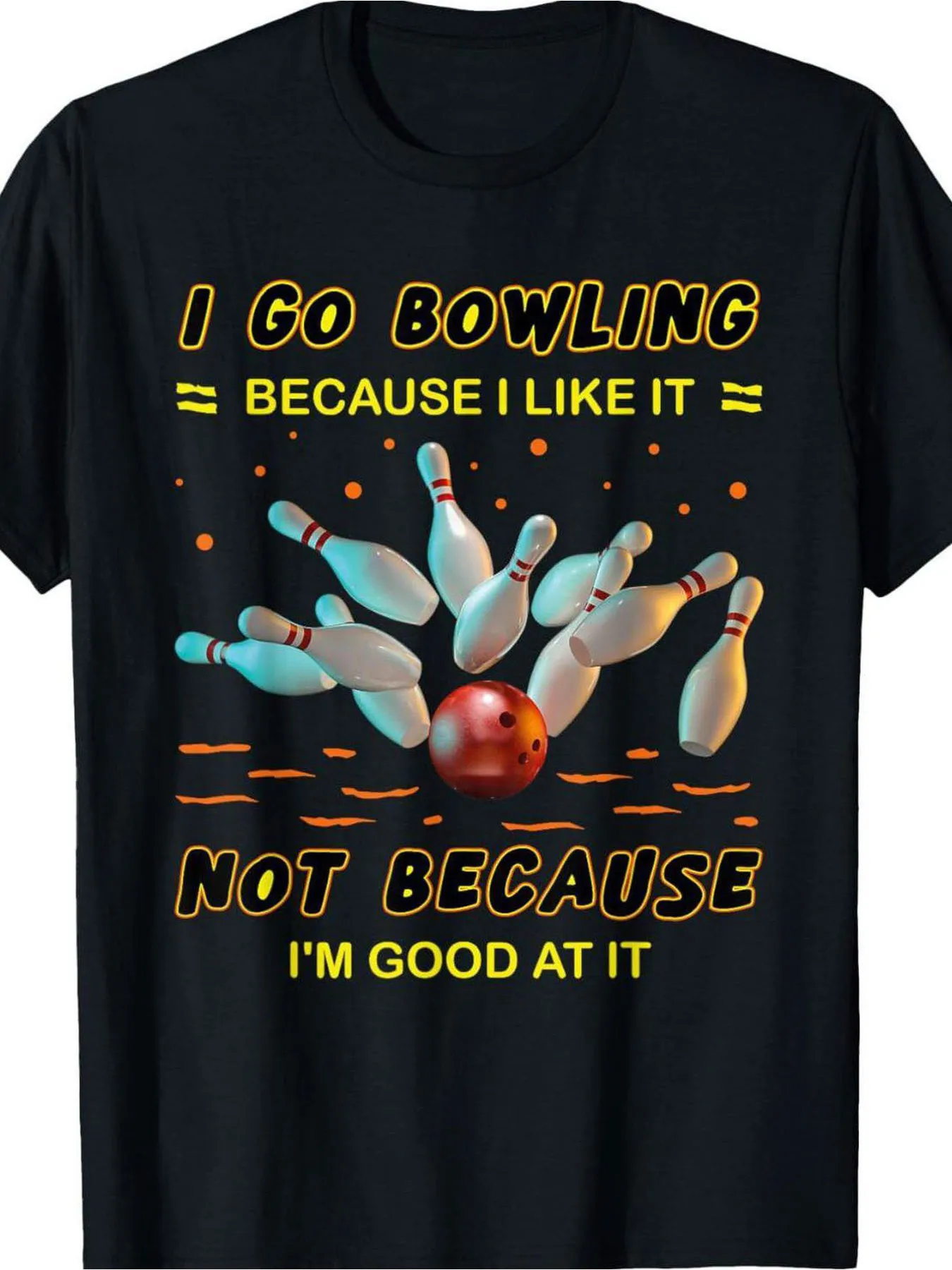 Men' Oversized Bowling Slogan T-Shirt - 