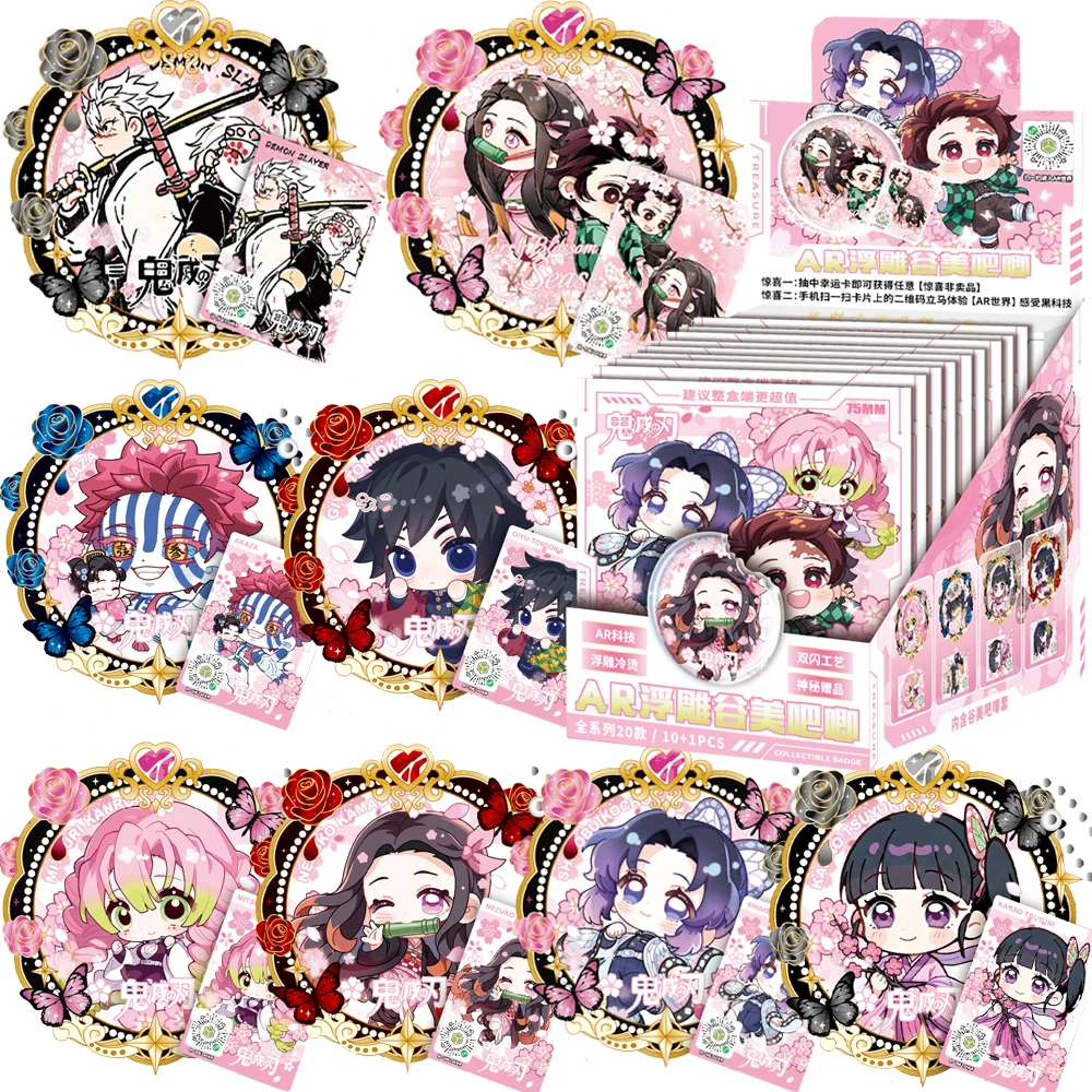 

Demon Slayer Q-version Character Peripheral Card Akaza Kamado Tanjiro Fun Lovely Creative Anime Badge Collection Accessories Toy