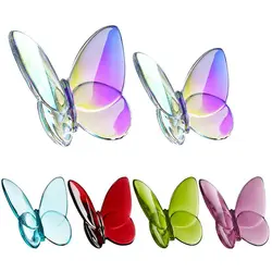 Multiple Color Crystal Butterfly Figurines Super Winkling Clear Crystal Glass Butterfly Ornament Home Decor Reflective