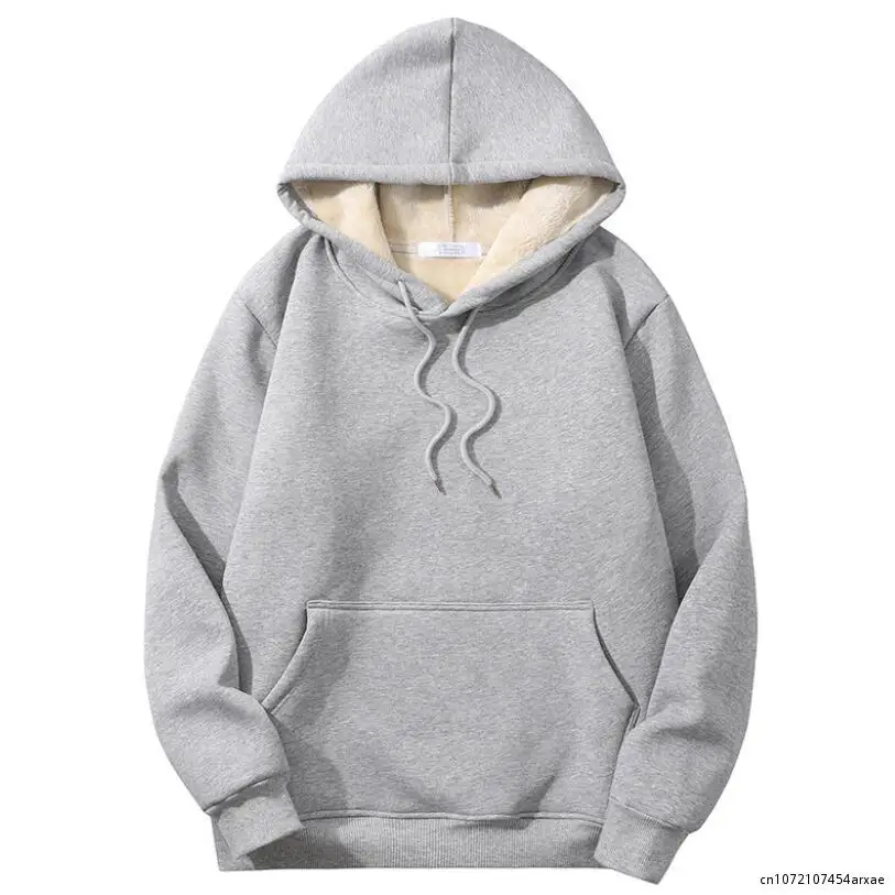 Chic Men Winter Hoodie Hooded Sweatshirts Thermal Oversize Plush Wear-resistant Men Hoodie  Autumn Hoodie Fall Winter Hoodie