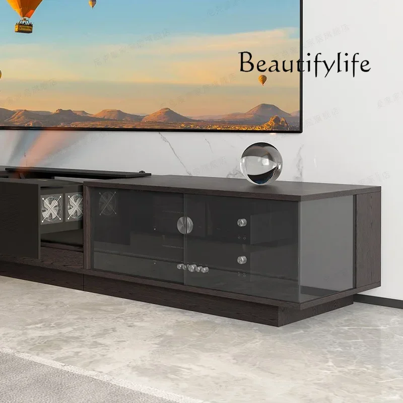BJ Small Apartment Living Room Projector TV Cabinet TV Special Cabinet Hidden Electric Telescopic Table