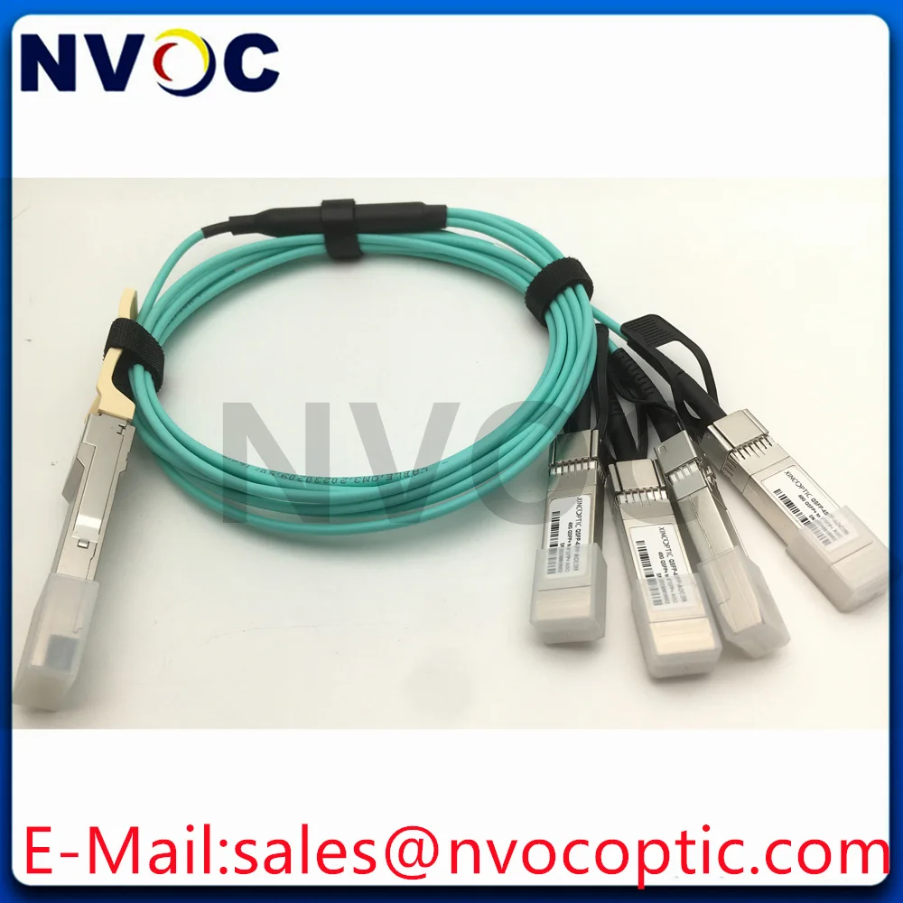 

Активный оптический кабель AOC 2M 40G QSFP+ на 4x10G SFP+ Multimode OM3 3.0mm Aqua Breakout, совместимый с Dell/Huawei/Cisco/Brocade