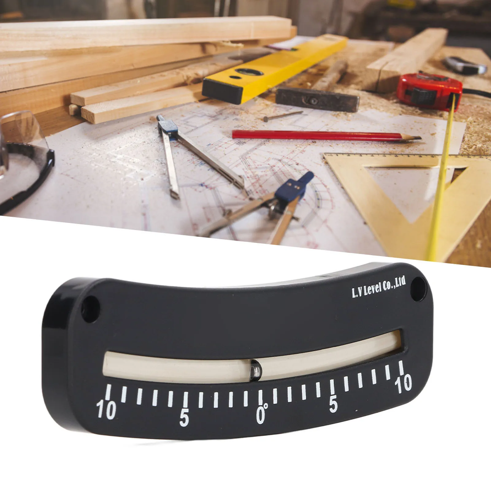 

Угловой клинометр Трубчатый клинометр ‐10 ° до 0 ° до 10. ° Мини-угловой инклинометр с прозрачной шкалой и трубчатым инклинометром с фиксирующим отверстием