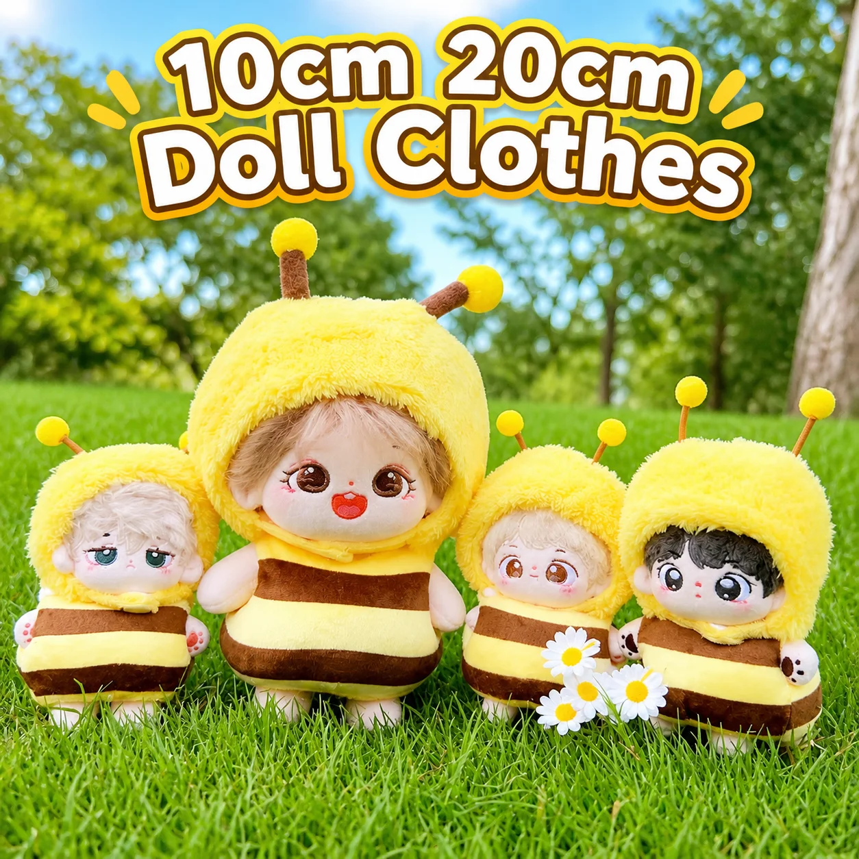 10cm 20cm Cotton Doll Clothes Soft Fluffy Bee Outfit Cute Chubby Body Suitable For Various Doll Body Types