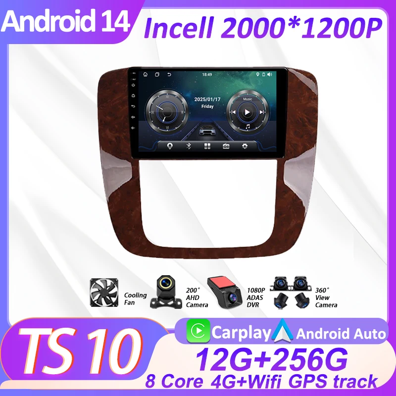 

2 Din Car Radio Multimedia Video Player For GMC Yukon Chevrolet Tahoe Suburban 2008 - 2012 Wireless Android Auto Autoradio Wifi