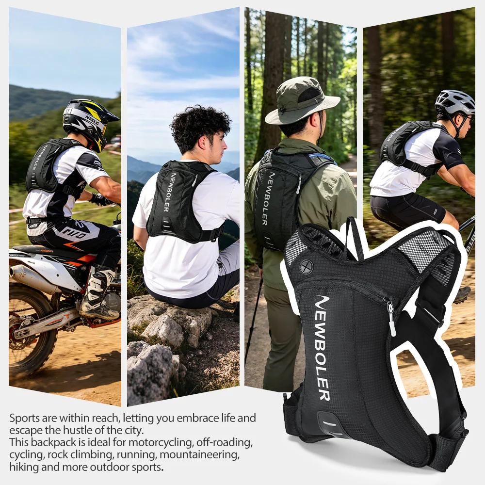 NEWBOLER 5L Motorrad-Trinkrucksack MTB Offroad Motocross Wasser-Rucksack Sport Mountainbike Trinktasche – Detail 14