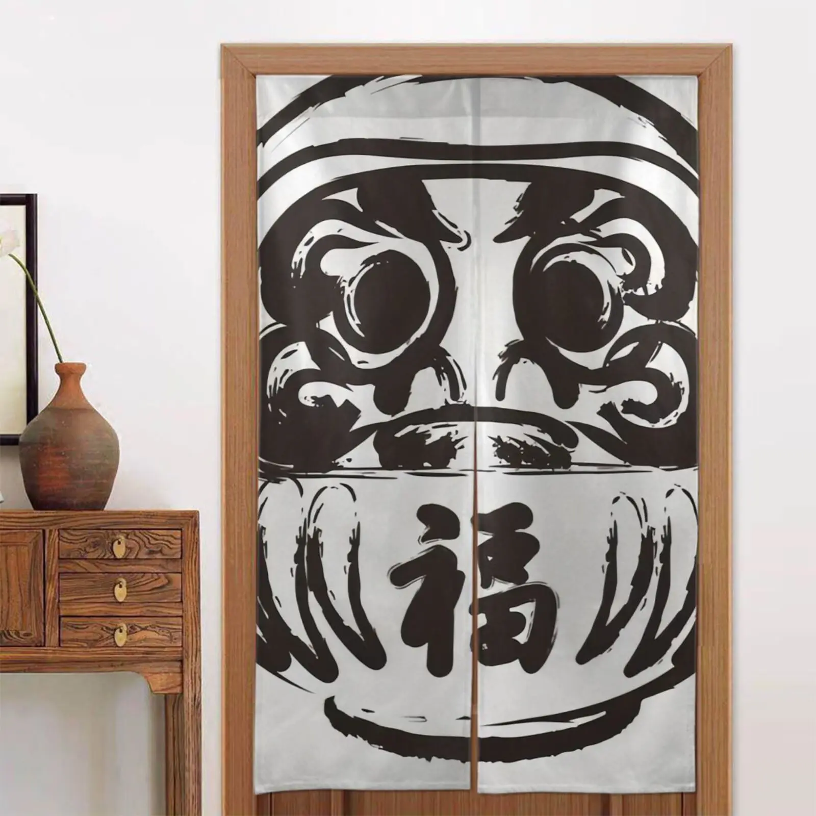 

Японская плотная занавеска Noren, жестокая собака, китайские иероглифы, искусство для ванной комнаты, спальни, кухни, прихожей, всесезонный декор