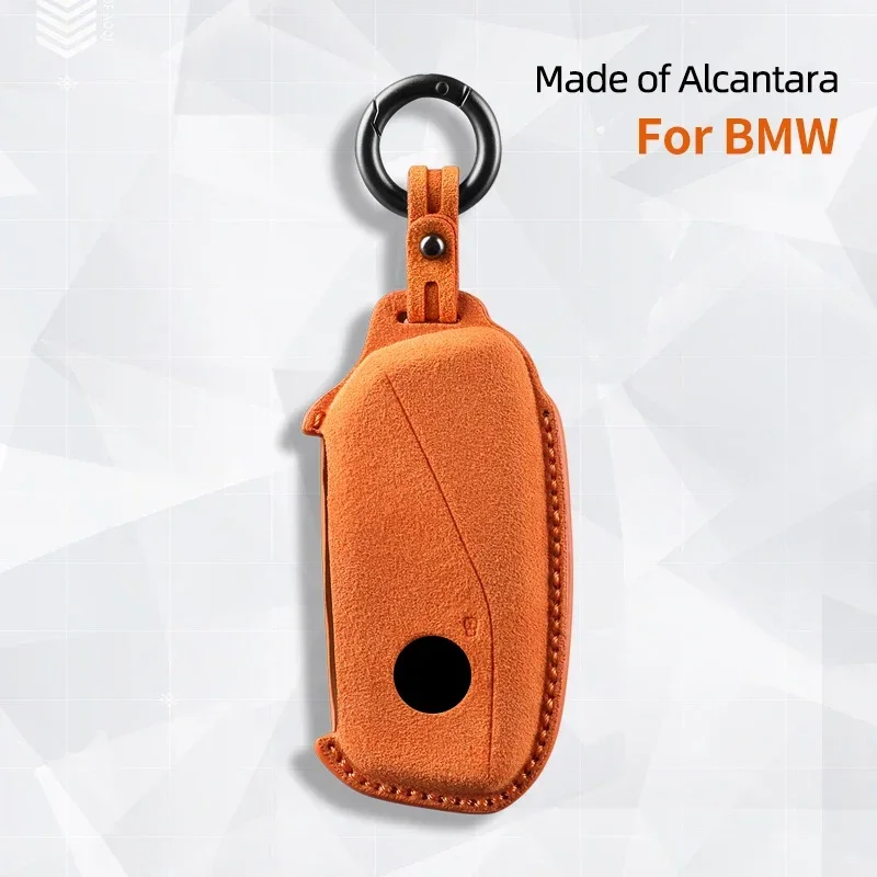 

For BMW 1-Series 3-Series 5-Series 7-Series X2 X3 X4 X5 X6 Suede Fur KeyBag Car Remote Key Case Cover Shell Keychain