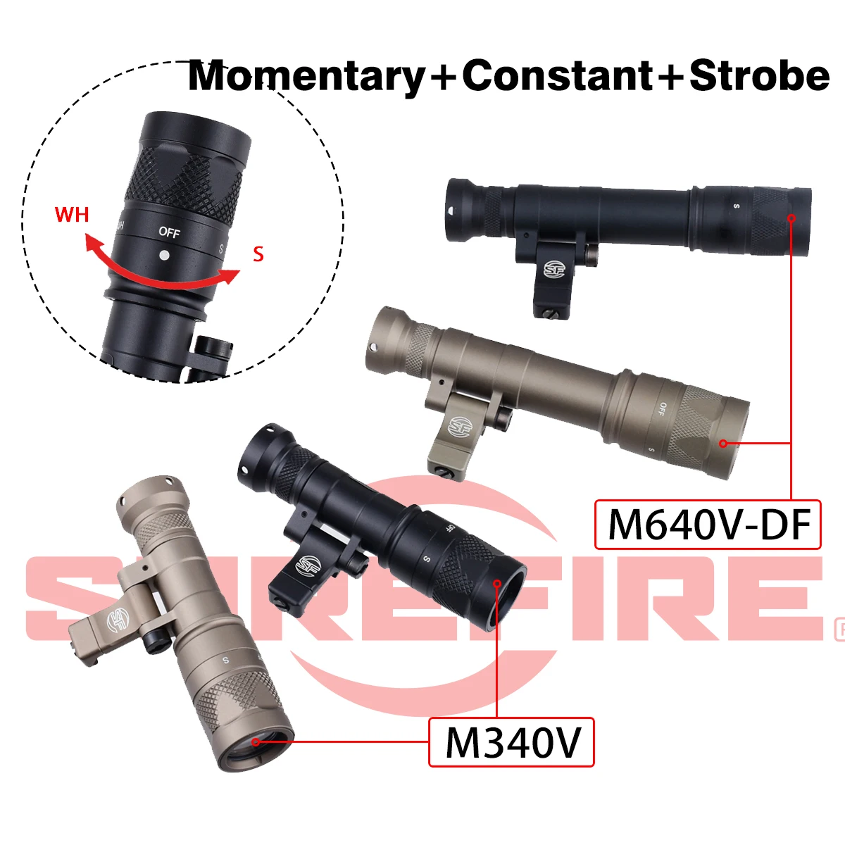 Tactical Surefire M340 DF M640 Scout Light Dual Function Remote Pressure Switch 20mm Picatinny Rail Airsoft Hunting AR15 M4 Lamp