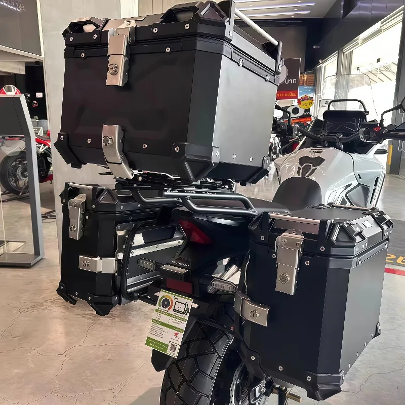 Adventure Motorcycle Side Boxes 38LAluminum Alloy LSuitable for Camping Equipment Motorcycle Trunk 4