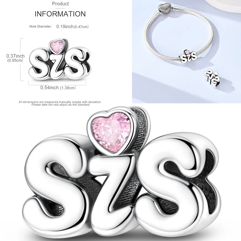2026 Neue Mutter-Charms aus 925 Sterling Silber, Schwester-Familien-Liebesherz-Perlenanhänger, passend für europäische Armbänder, DIY-Schmuckgeschenk für Frauen – Detail 8