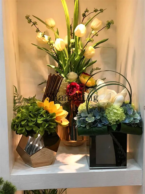 

FG new modern simple simulation flower coffee table ornament pastoral model room mirror desktop decorative flower