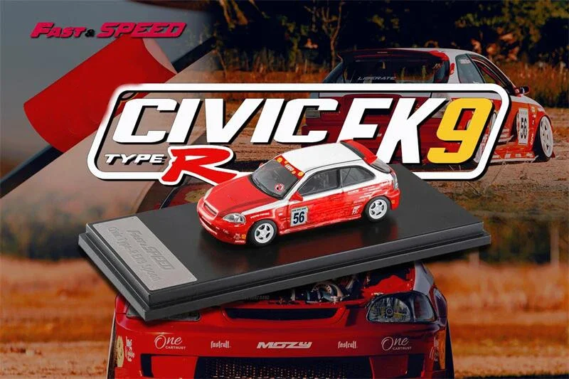 

Fast Speed FS 1:64 Type-R Mk1 EK9 Spoon Red #56 limited999 Die-Cast Car Model Collection Miniature