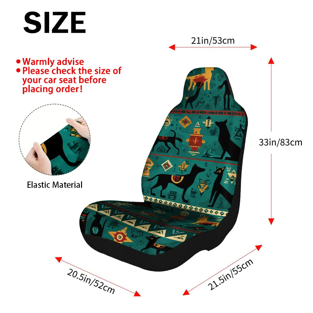 Set Of 2 Tribal Geometric Animal Dance Design Car Seat Covers – Ideal For Cars, Trucks, Vans, And Suvs | Sturdy Polyester Front