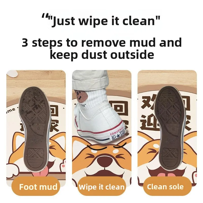 Entrance Mat Pet Friendly Bathroom Anti Slip Durable Door Mat Home Decorative Floor Rug Easy to Clean Doorway Carpet