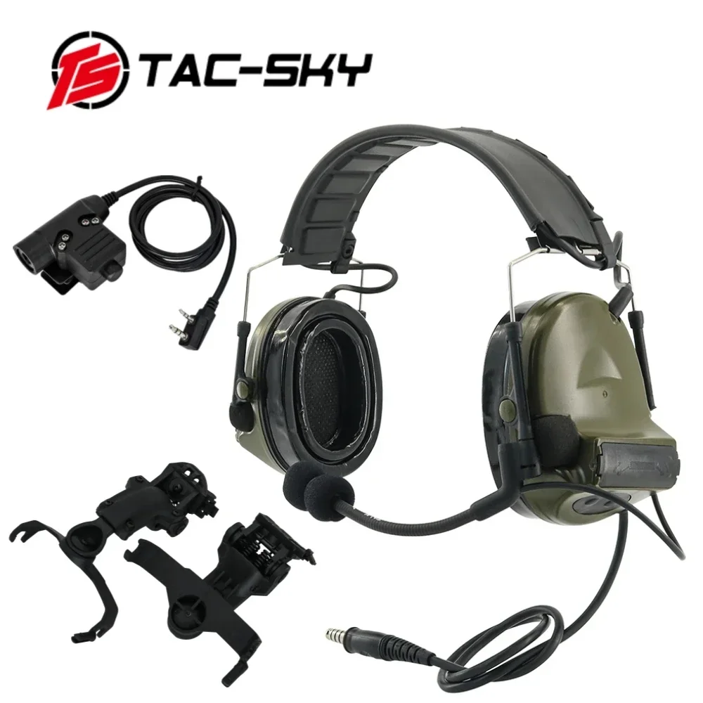 

TS TAC-SKY New Detachable Over-Ear Headband COMTAC II Tactical Headset & Helmet ARC Track Adapter u94 ptt Tactical Accessories