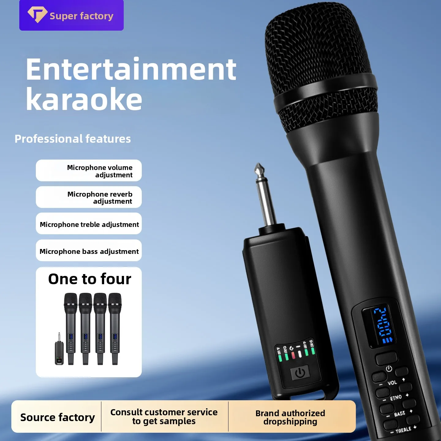 Universal 2.4G Wireless Microphone Professional Stage Performance K-song Charging Reverb High Bass Dynamic Coil N24