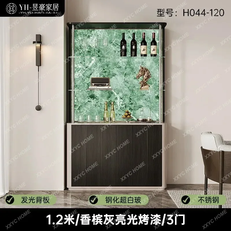 XX light luxury wine cabinet luminous display cabinet modern living room wall integrated dining side cabinet