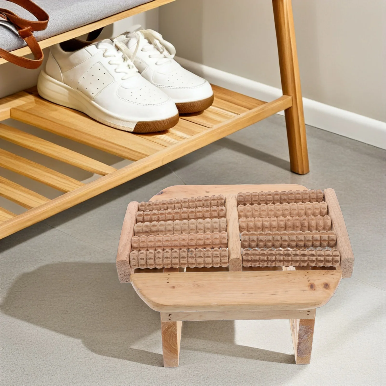 

Stable Wood Bathroom Massage Stool Footrest for Bath Tub Foot Bath Sauna Steam Room Shower Foot Step Stool Dressing Table Stools