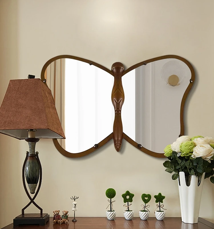 Butterfly mirror ins wind art makeup mirror wall irregular decorative mirror