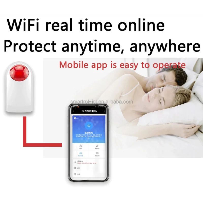 Tuya Ton- und Lichtalarm Wifi Home High Decibel 110dB Blitzlicht Sensor Netzwerk Sicherheitssystem Fernbedienung APP