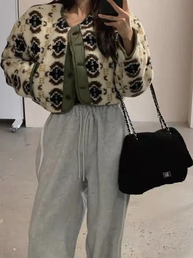 Faionable Double-Sided Wear Lamb Fur Cotton Jaet Women's ort Design Winter New Arrival Outerwear Trendy Chinese Brand