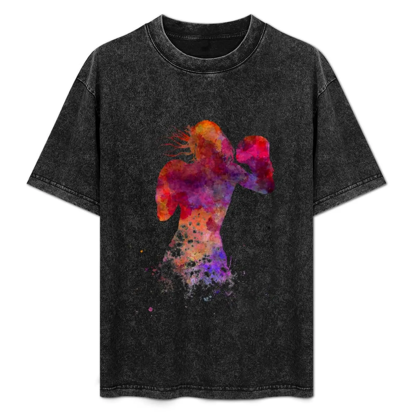 

woman boxer boxing kickboxing silhouette isolated 02 T-Shirt High Quality Durable T-Shirt