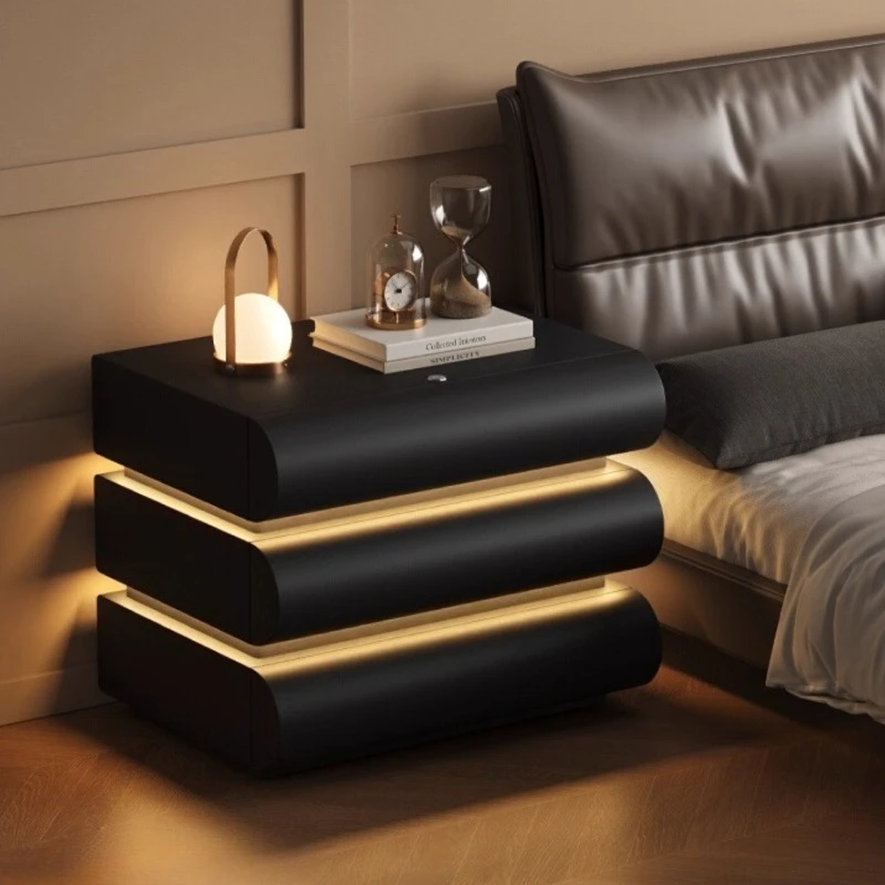 

Wood Storage Locker with Lamp Bedside Table Storage Locker Nightstand Side Table Bedside Tables Bedroom Furniture Nightstand