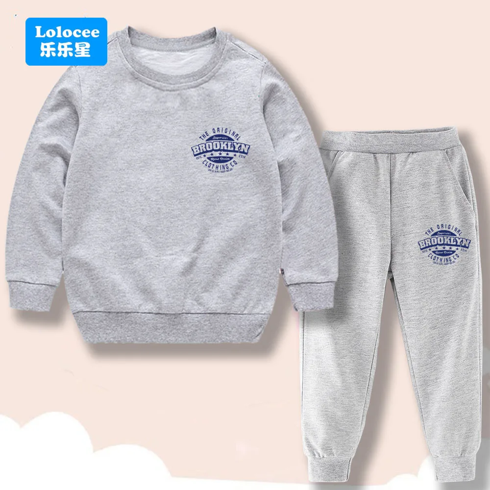 3-14 سنة الأولاد الكرتون وتتسابق نيويورك مطبوعة Crewneck بلوزات كل مباراة السراويل 2 قطعة مجموعة الأطفال زي رياضية XNY01