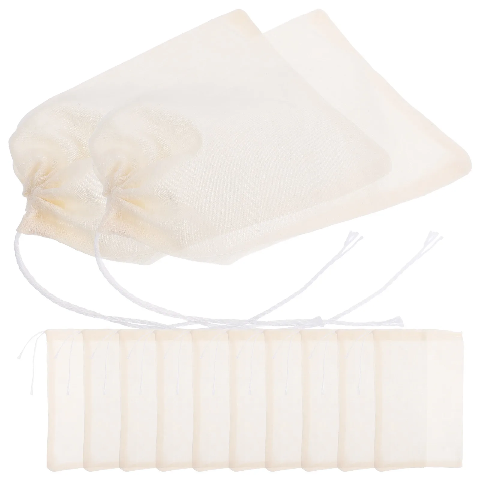 

50Pcs Thickened Cotton Drawstring Filter Bags Soup Stew Seasoning Tea Infuser Strainer Pouches Soup Filter Bag