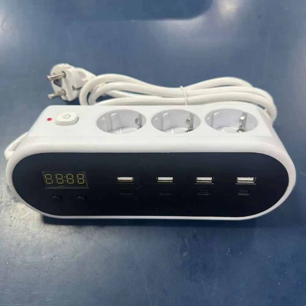 Electric Extension Socket Digital Display Four Type C Ports Multi Functional Desktop Power Strip For Mobile Devices