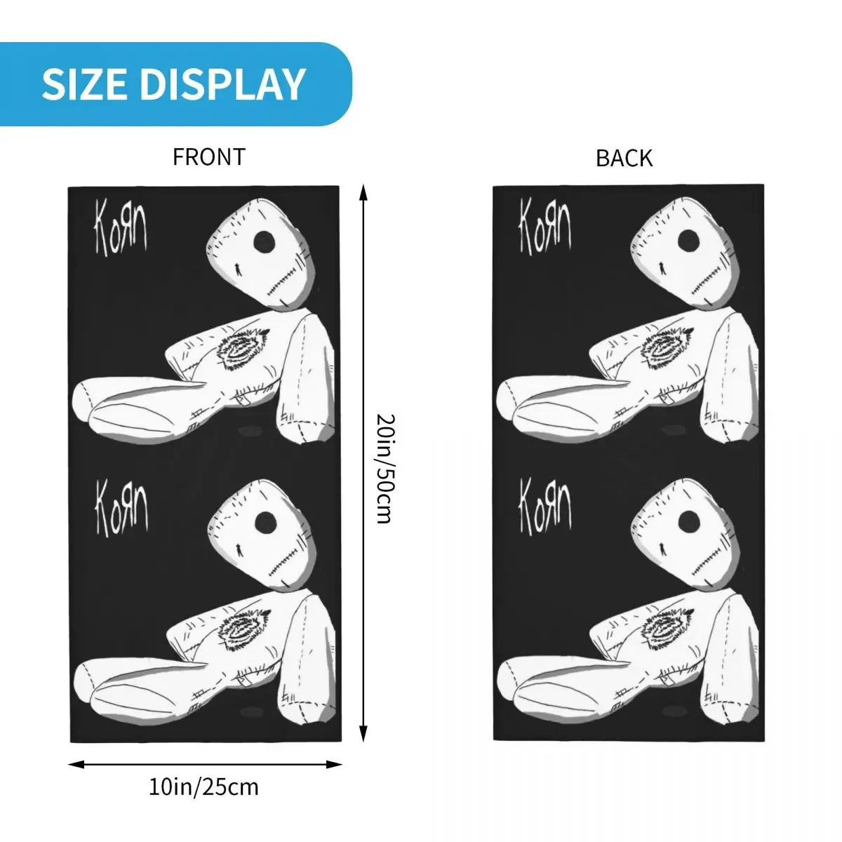 Женская/Мужская/Женская/взрослая бандана, шейный аксессуар с логотипом Korn рок-группа, Балаклава, волшебный шарф, многофункциональная повязка на голову