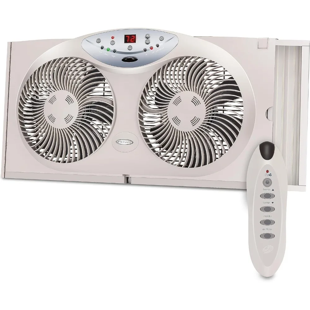 

Bionaire 8.5" Twin Window Fan with Reversible Airflow, 3 Speeds, Remote Control