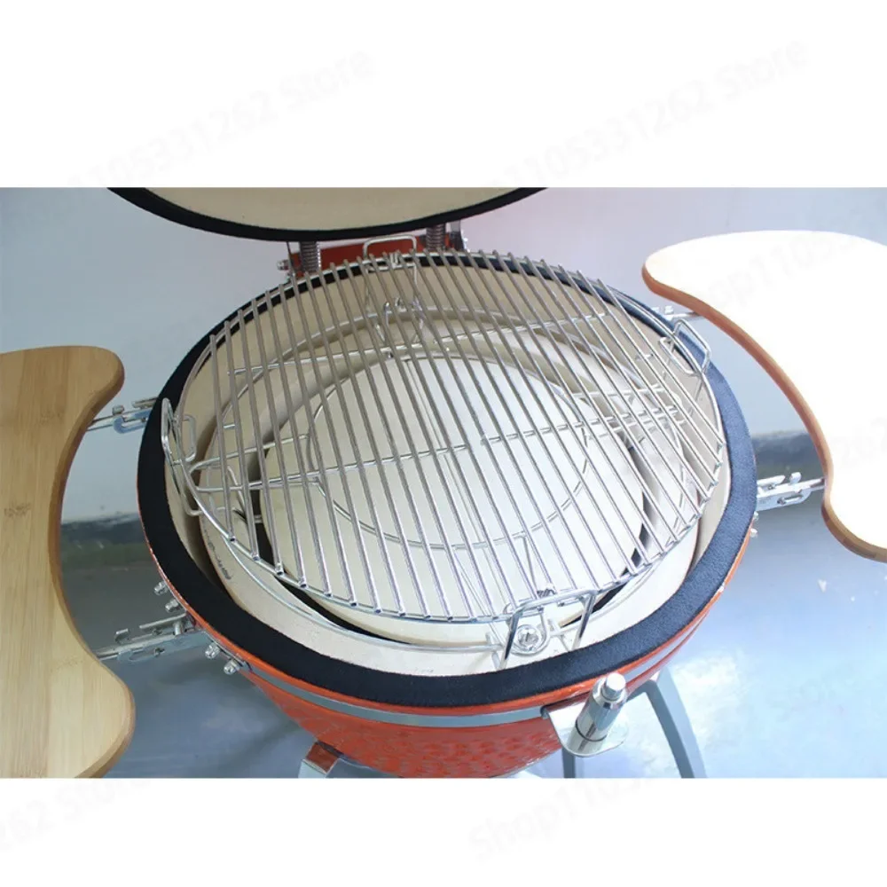 Cordierite Pizza Stone and Stainless Steel Multi Functional System for Kamado Ceramic BBQ Grill Accessories