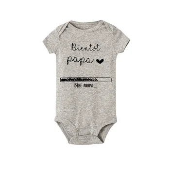 Papa bébé arrive bientôt bébé barboteuse annonce enceinte nouveau-né enfant en bas âge combinaison vêtements d'été présente des cadeaux de douche pour bébé 6