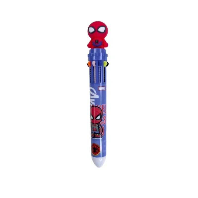 Marvel Avengers Ten-color pulpen pena Iron Man Spider-Man Deadpool Captain America Kartun Multi-color lukisan pena mainan anak