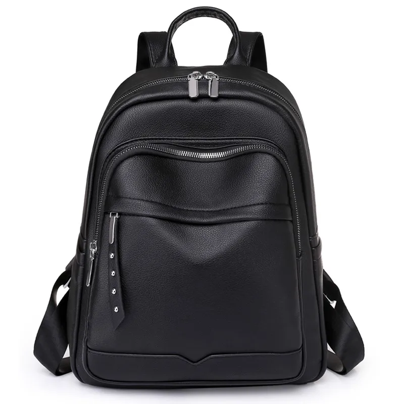 Sac à dos en cuir PU pour femmes, sacoche d\'école grande capacité pour adolescentes, sac à dos de voyage et de Shopping pour classe d\'étudiant