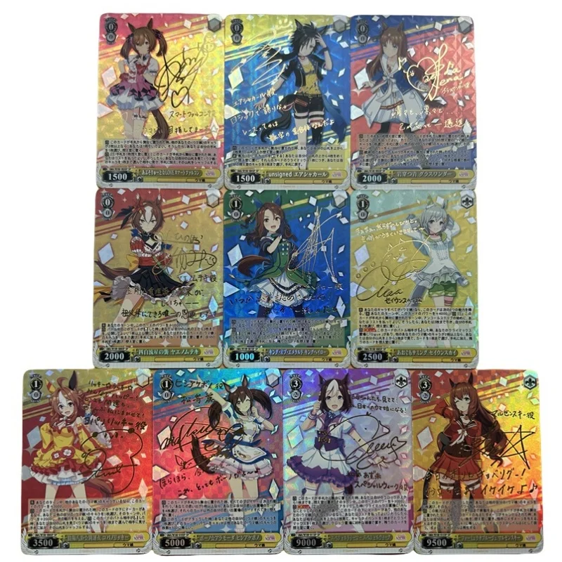 10 Sheets Flash Card Special Week Silence Suzuka Pretty Derby Diy Refractive Series Anime Collection Action Toy Figures Gifts