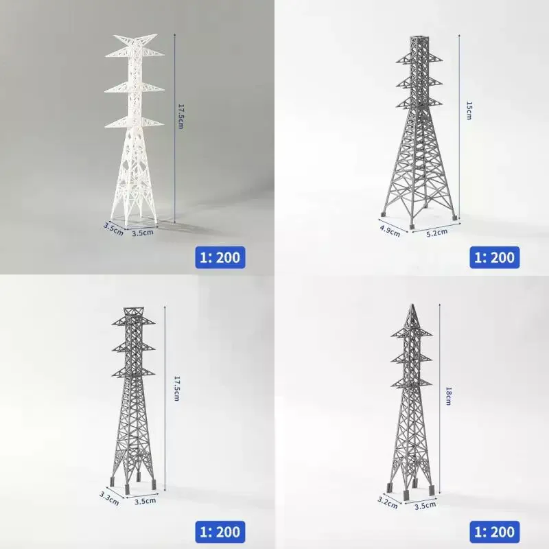 

1:100 1:200 Mini ABS Electric Power Tower Model for Architectural Teaching Classroom Setup Scenery