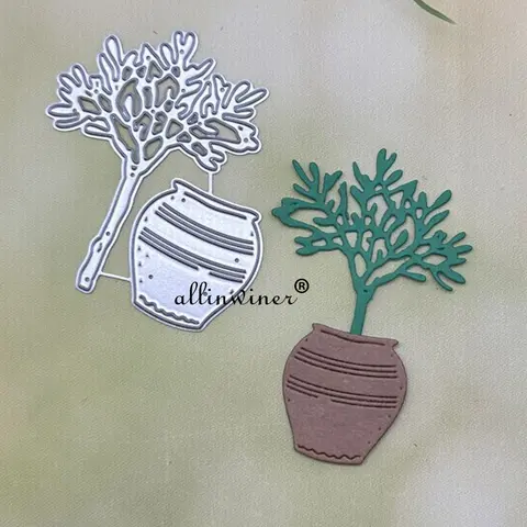 Decorazione vaso di piante Stencil per fustelle in metallo per scrapbooking fai da te Modello di fustellatura artigianale con goffratura decorativa