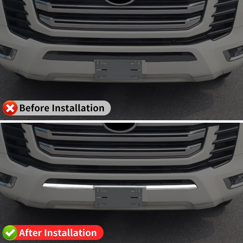 ل 2021 2024 تويوتا لاند كروزر 300 LC300 FJ300 VXR GXR الملحقات الخارجية المصد الأمامي والخلفي كروم شريط زخرفي عدة #4