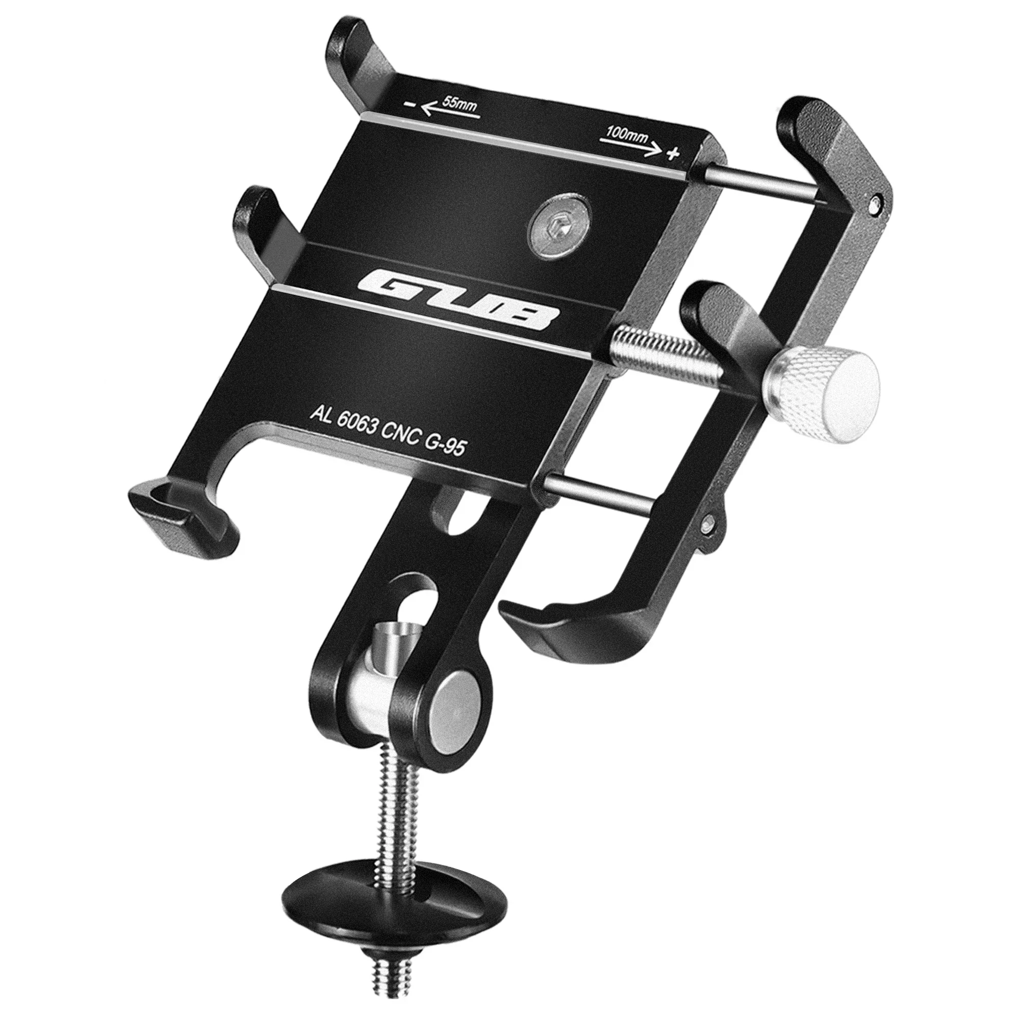 GUB Aluminium Fahrrad Telefon Halter Halterung Vorbau Fahrrad Telefon Headset Halterung Passend für 1-1/8" 28,6mm Gabel für 3,5-7 Zoll GPS Telefon