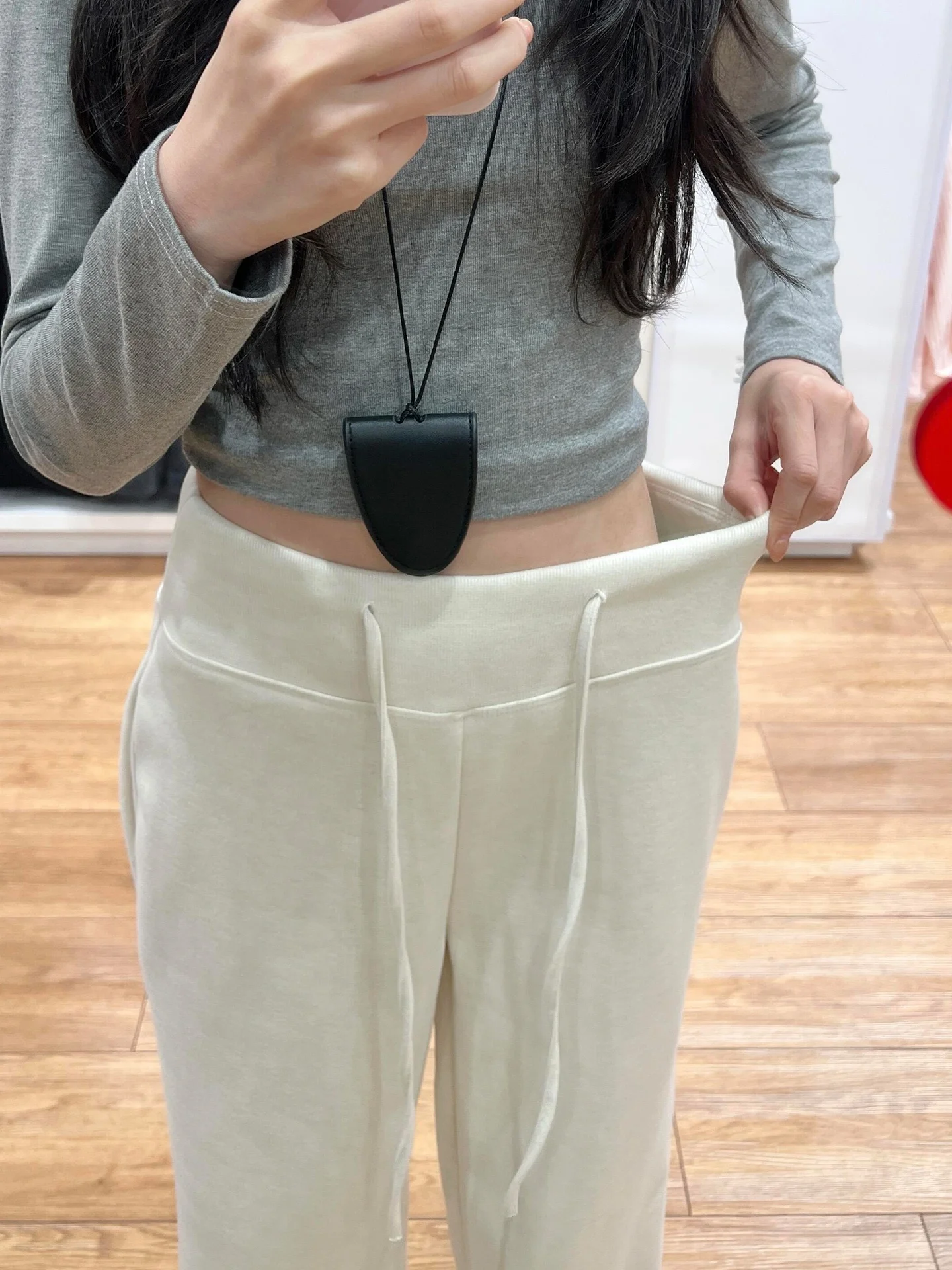 Spodnie damskie z wysokim stanem, szerokie nogawki, codzienne, do jogi, sportowe, luźne, o prostym kroju, białe, nowe, na jesień i zimę.