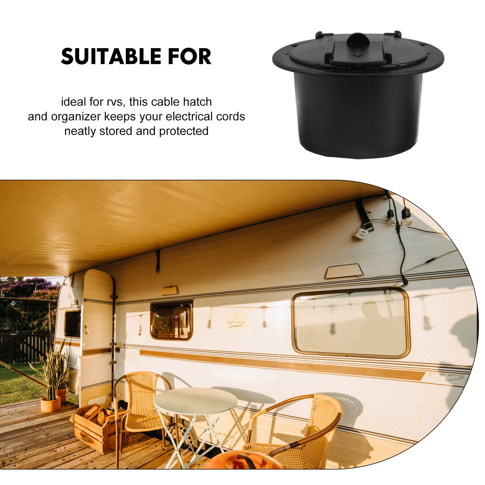 

1 set 1 Set Rv Power Cord Hatch Waterproof Electrical Access Cover For Campers Trailers Easy Installation Cable Organizer Rv
